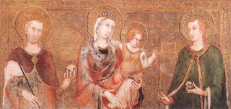 Simone Martini Madonna and Child between St Stephen and St Ladislaus Spain oil painting art